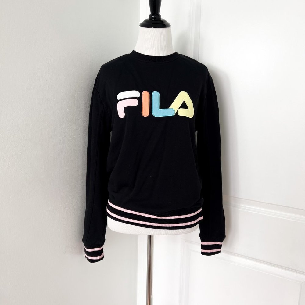 Fila Colorful Pastel Black Crew Neck Sweater